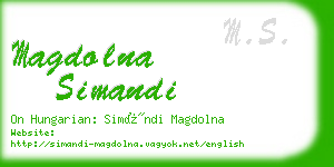 magdolna simandi business card